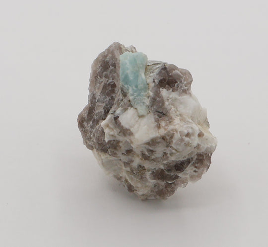 Sceptered Aquamarine with Mica on Smoky Quartz and Feldspar