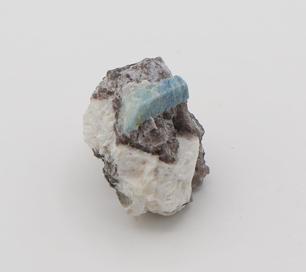 Aquamarine on Smoky Quartz and Feldspar