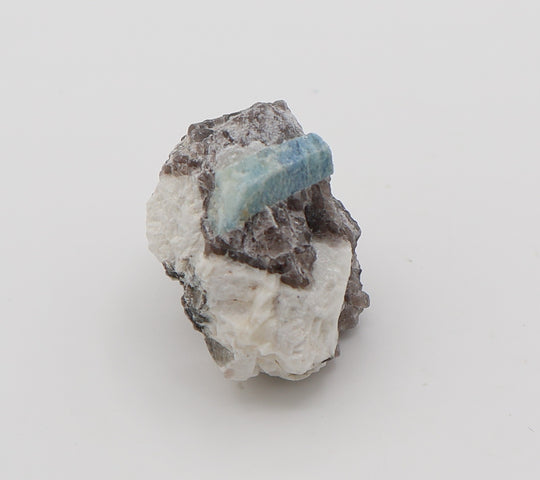 Aquamarine on Smoky Quartz and Feldspar