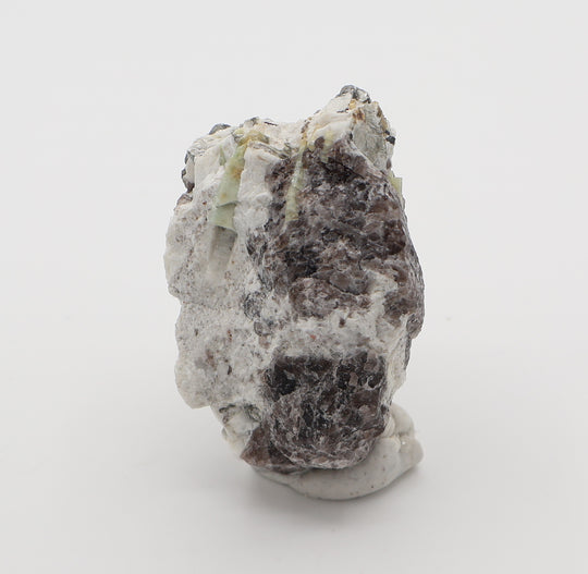 Heliodor Capped Aquamarine Cluster with Mica, Hematite, on Smoky Quartz and Feldspar