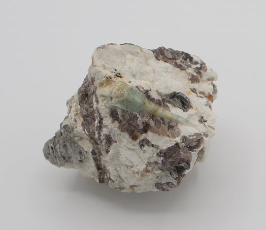 Sceptered Bi-Colour Beryl with Mica on Smoky Quartz and Feldspar