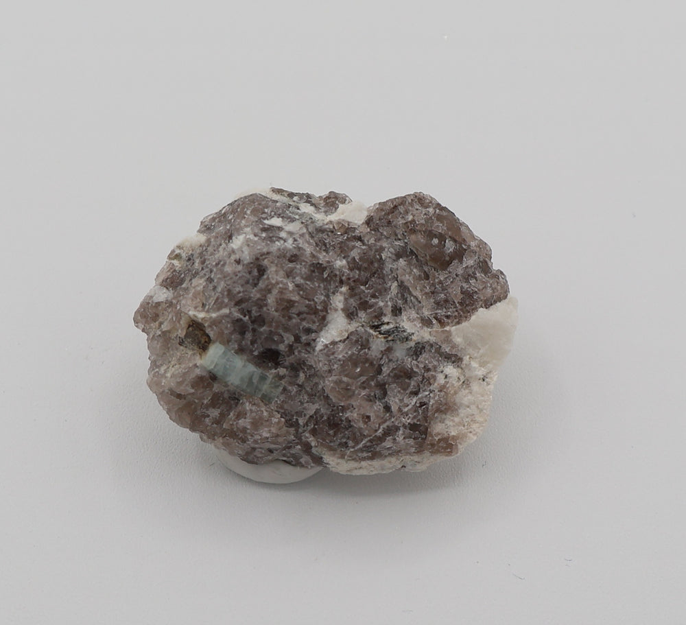 Aquamarine with Mica on Smoky Quartz and Feldspar