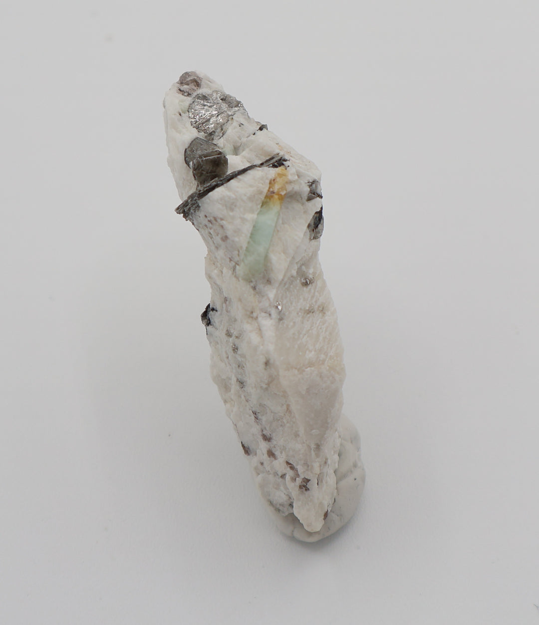 Heliodor Capped Aquamarine with Mica on Feldspar
