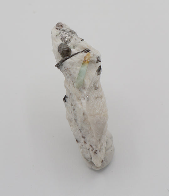 Heliodor Capped Aquamarine with Mica on Feldspar