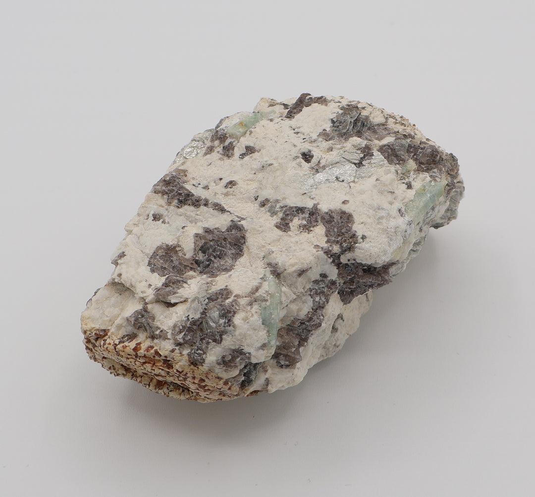 Bi-Colour Beryl with Mica on Smoky Quartz and Feldspar