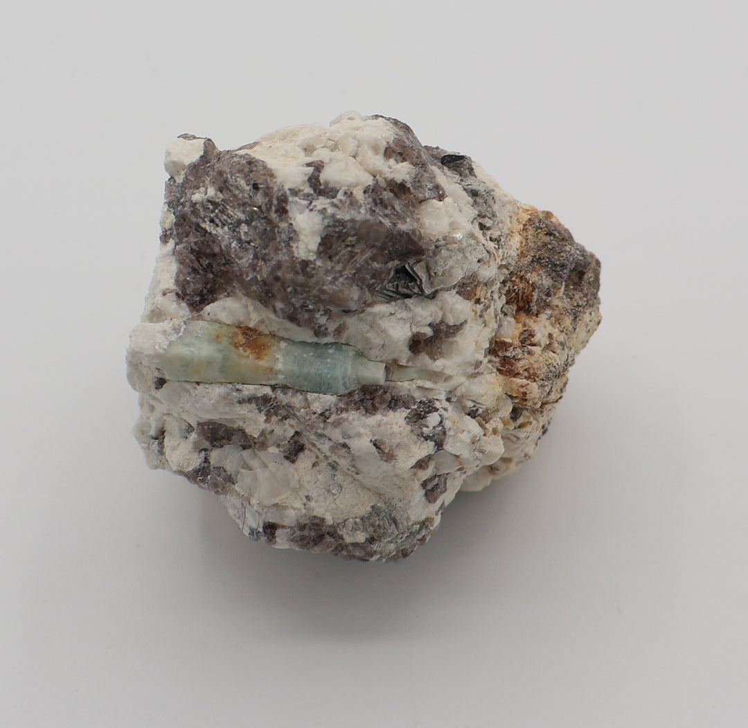 Sceptered Bi-Colour Beryl with Mica on Smoky Quartz and Feldspar