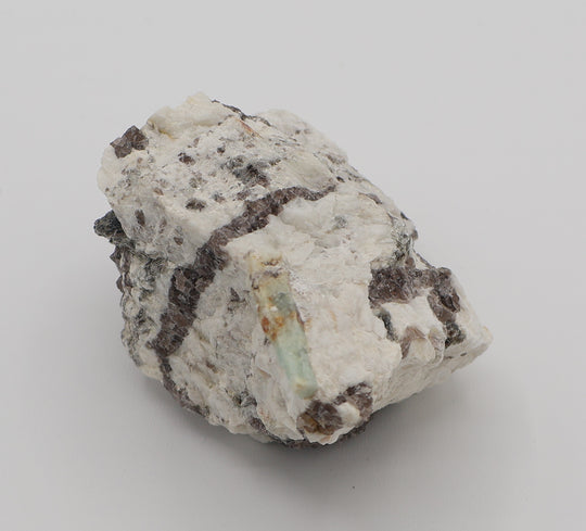 Bi-Colour Beryl with Mica on Smoky Quartz and Feldspar