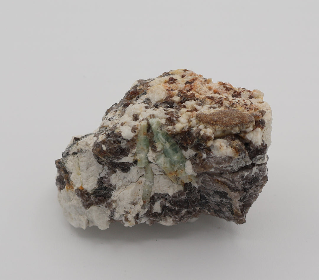 Sceptered Bi-Colour Beryl with Mica on Smoky Quartz and Feldspar