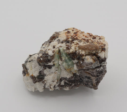 Sceptered Bi-Colour Beryl with Mica on Smoky Quartz and Feldspar