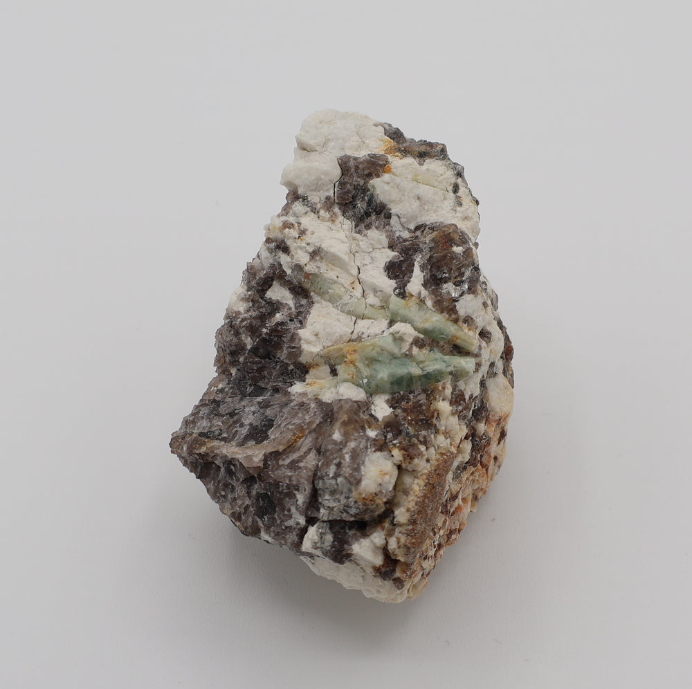Sceptered Bi-Colour Beryl with Mica on Smoky Quartz and Feldspar