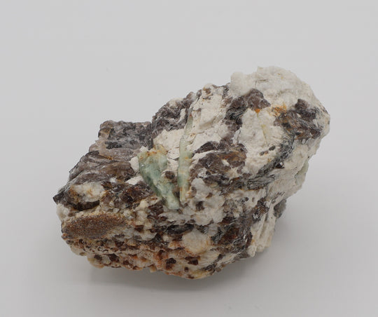 Sceptered Bi-Colour Beryl with Mica on Smoky Quartz and Feldspar