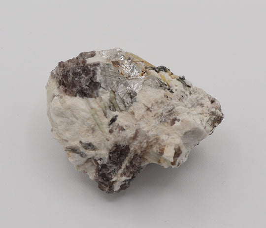 Aquamarine and Heliodor with Mica, Hematite, on Smoky Quartz and Feldspar