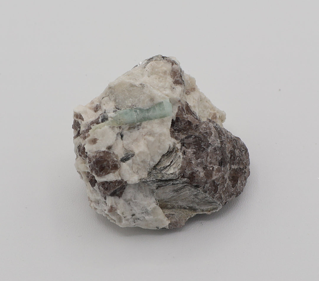 Sceptered Bi-Colour Beryl with Mica on Smoky Quartz and Feldspar