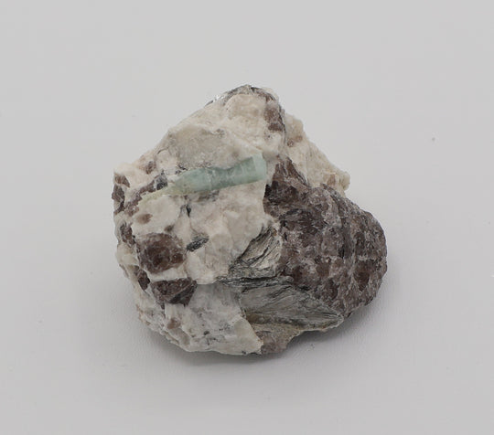 Sceptered Bi-Colour Beryl with Mica on Smoky Quartz and Feldspar