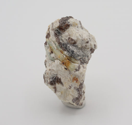 Bi-Colour Beryl with Mica on Smoky Quartz and Feldspar