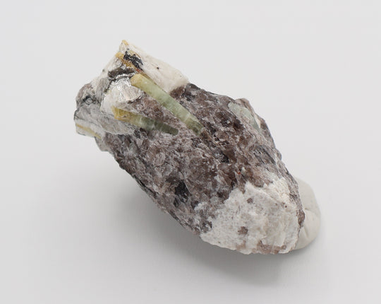 Heliodor Capped Aquamarine Cluster with Mica on Smoky Quartz and Feldspar
