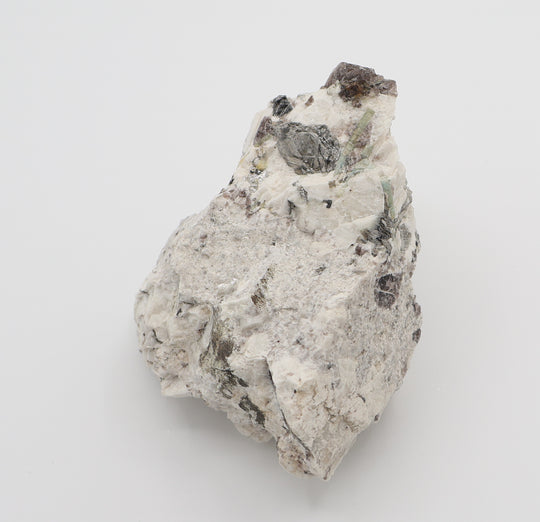 Bi-Colour Beryl & Aquamarine Cluster with Mica and Smoky Quartz on Feldspar