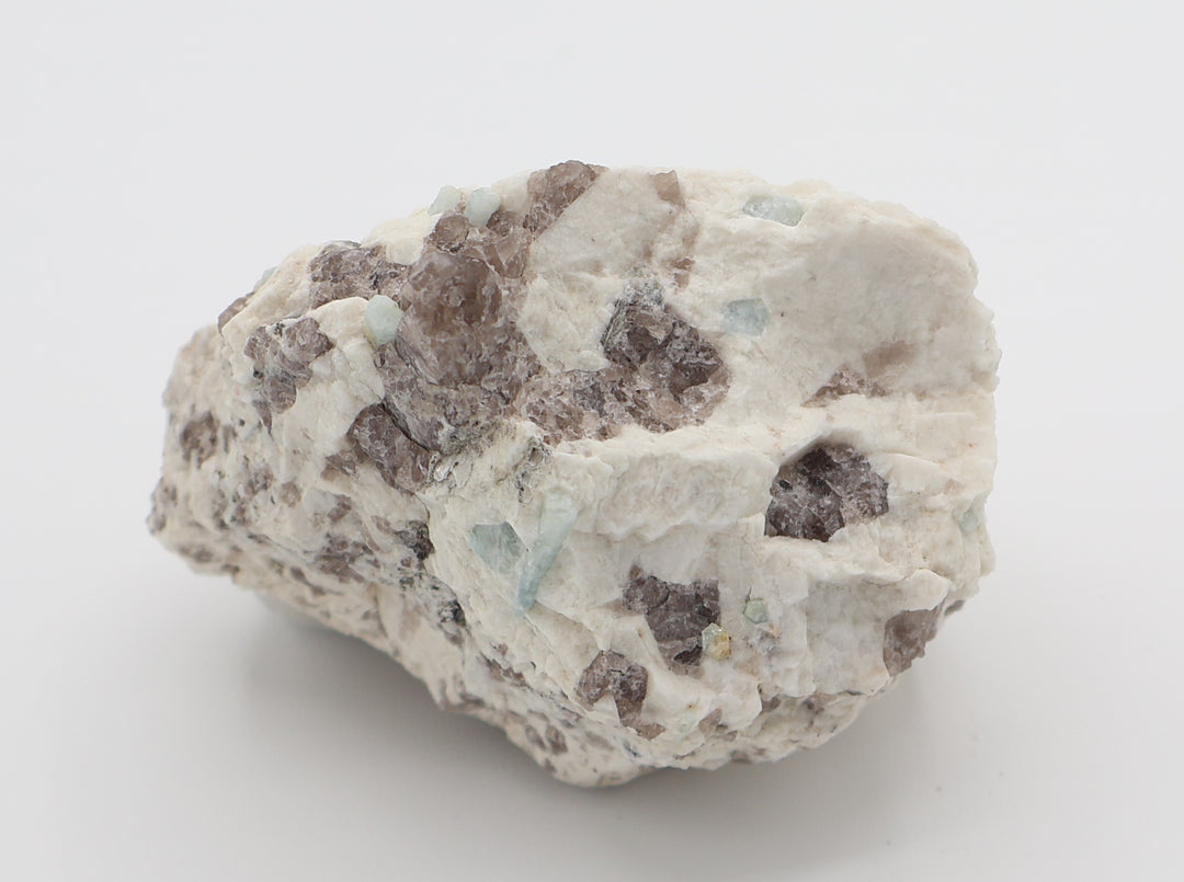 Aquamarine and Bi-Colour Beryl Cluster on Smoky Quartz and Feldspar