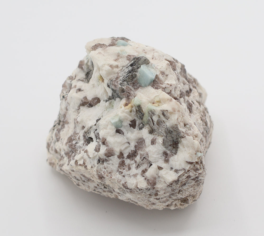 Aquamarine and Bi-Colour Beryl Cluster on Smoky Quartz and Feldspar