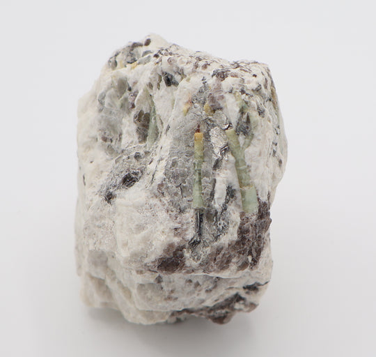 Heliodor Capped Aquamarine Cluster with Mica on Smoky Quartz and Feldspar