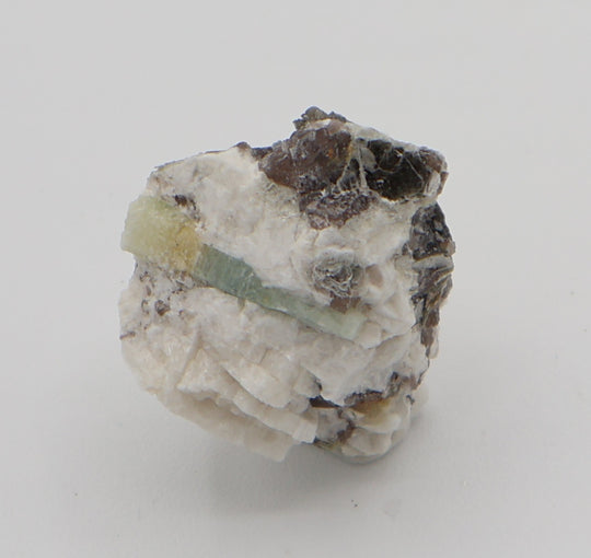 Sceptered Bi-Colour Beryl with Mica on Smoky Quartz and Feldspar