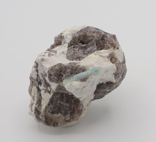 Aquamarine on Smoky Quartz and Feldspar
