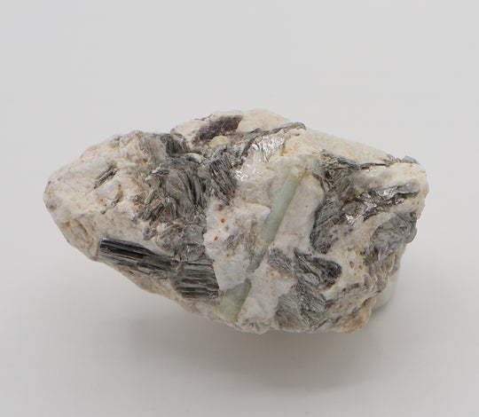 Aquamarine with Mica and Smoky Quartz on Feldspar