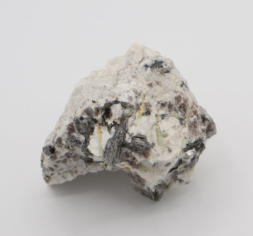Bi-Colour Beryl Cluster with Mica, Hematite, Smoky Quartz, on Feldspar