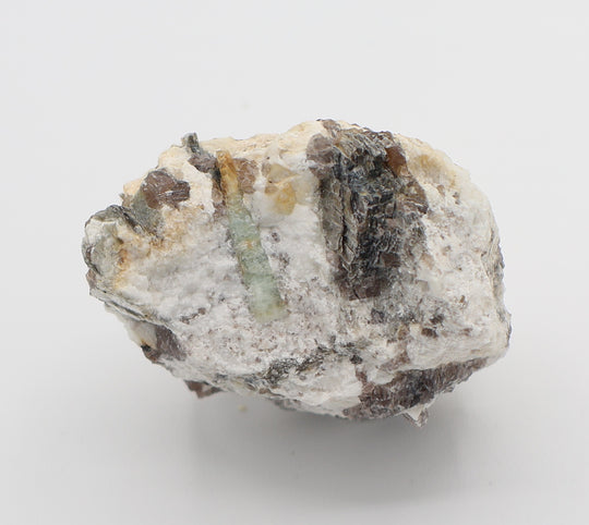Sceptered Heliodor Capped Aquamarine with Mica on Smoky Quartz and Feldspar