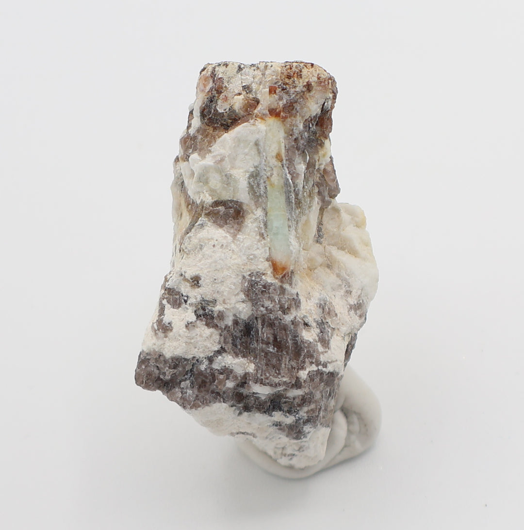 Sceptered Bi-Colour Beryl with Mica on Smoky Quartz and Feldspar