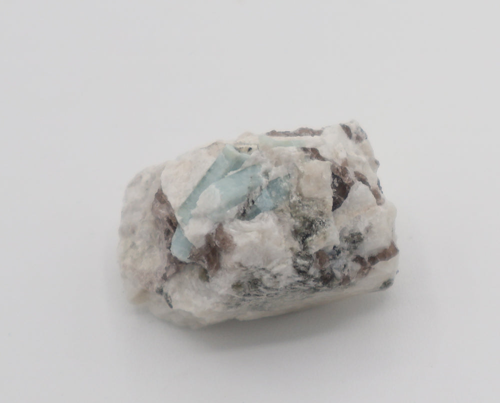 Aquamarine on Smoky Quartz and Feldspar