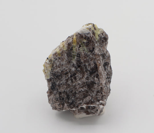 Heliodor and Green Beryl with Mica, Feldspar, on Smoky Quartz