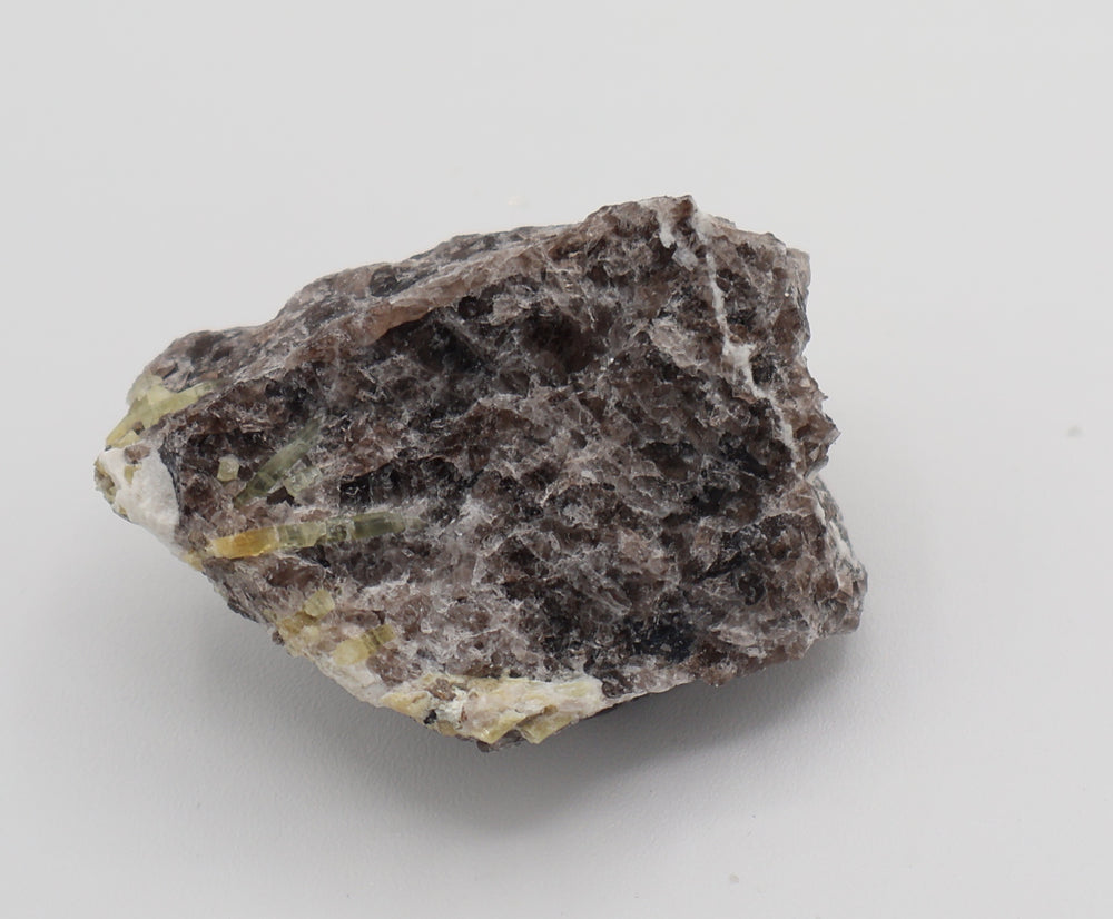 Heliodor and Green Beryl with Mica, Feldspar, on Smoky Quartz