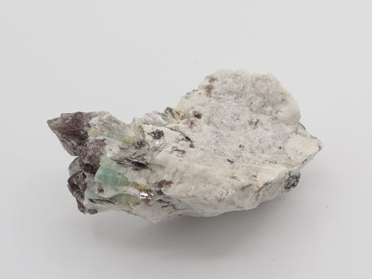Bi-Colour Beryl with Mica and Smoky Quartz on Feldspar