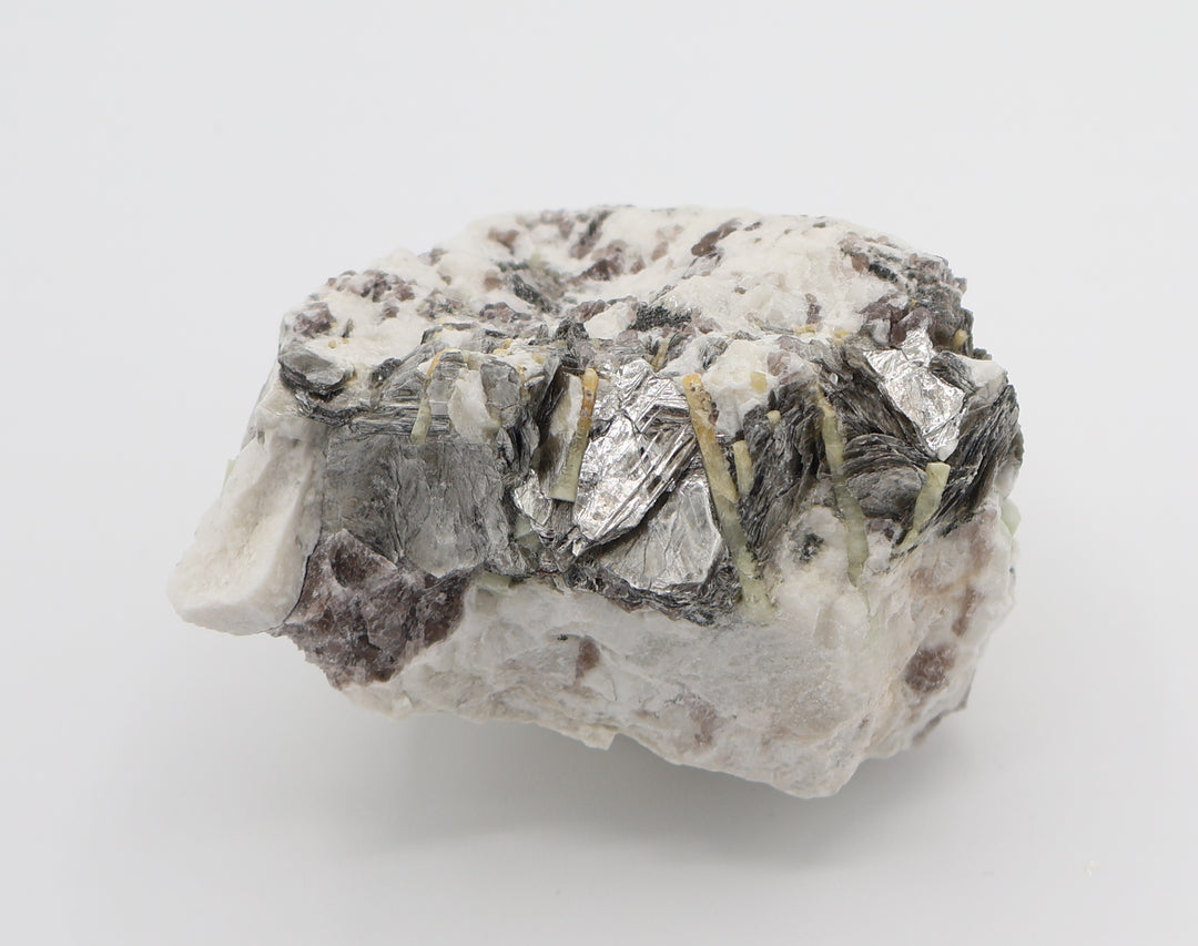 Heliodor Capped Aquamarine Cluster with Mica on Smoky Quartz and Feldspar