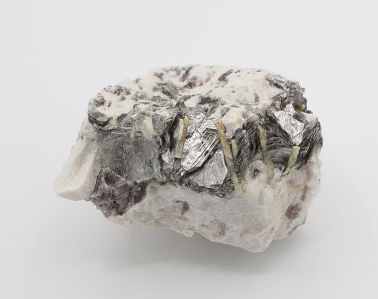 Heliodor Capped Aquamarine Cluster with Mica on Smoky Quartz and Feldspar