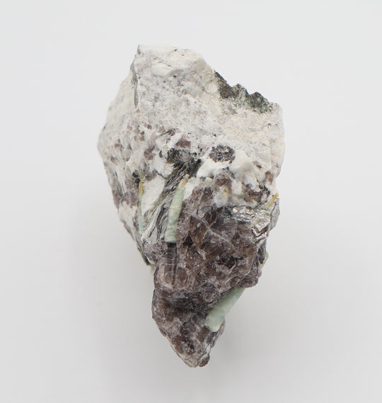 Bi-Colour Beryls with Mica on Smoky Quartz and Feldspar