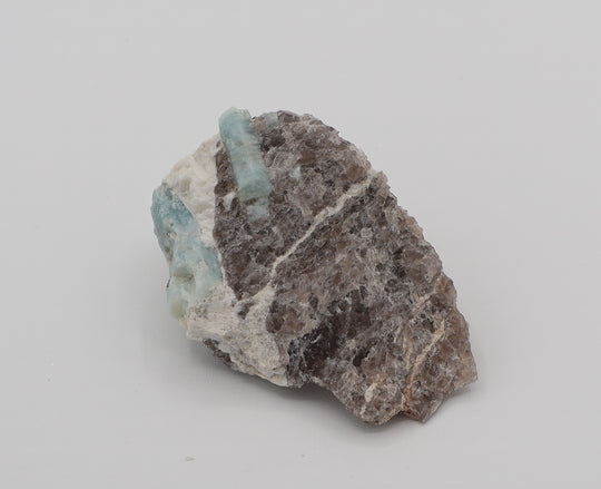 Aquamarine on Smoky Quartz and Feldspar