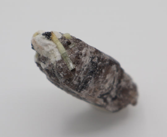 Heliodor Capped Aquamarine with Hematite on Smoky Quartz and Feldspar