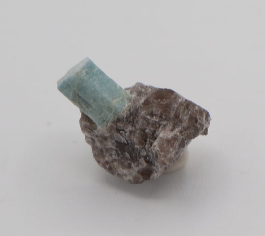 Aquamarine on Smoky Quartz