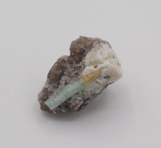 Sceptered Bi-Colour Beryl with Apatite on Smoky Quartz and Feldspar