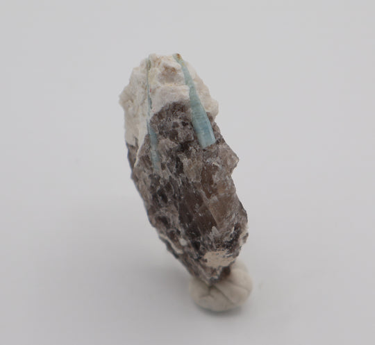 Aquamarine on Smoky Quartz and Feldspar