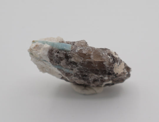 Aquamarine on Smoky Quartz and Feldspar