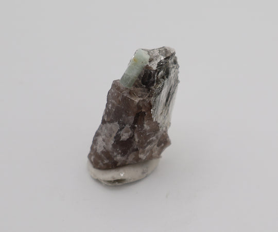 Aquamarine with Mica on Smoky Quartz