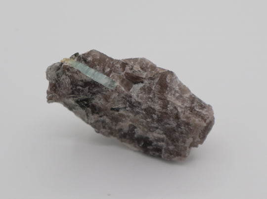 Heliodor Capped Aquamarine with Mica on Smoky Quartz