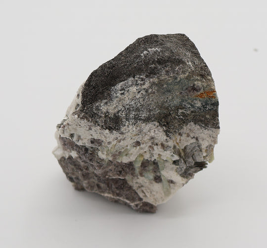 Beryl Cluster with Mica on Smoky Quartz and Feldspar