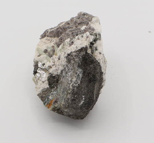 Beryl Cluster with Mica on Smoky Quartz and Feldspar