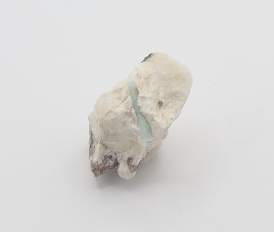 Aquamarine with Mica and Smoky Quartz on Feldspar