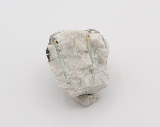 Beryl Cluster with Mica, Hematite, Smoky Quartz on Feldspar