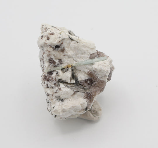 Bi-Colour Beryl with Mica on Smoky Quartz and Feldspar